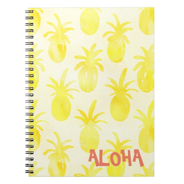 Pineapple watercolour yellow  notebook (Front)