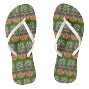 Pineapple Wearing Sunglasses Pattern Foodies, ZSSG Thongs