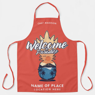 Pineapple Welcome custom name, text & colour Apron