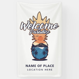 Pineapple Welcome custom text & colour banner