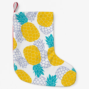 Pineapple white background, seamless pattern. small christmas stocking