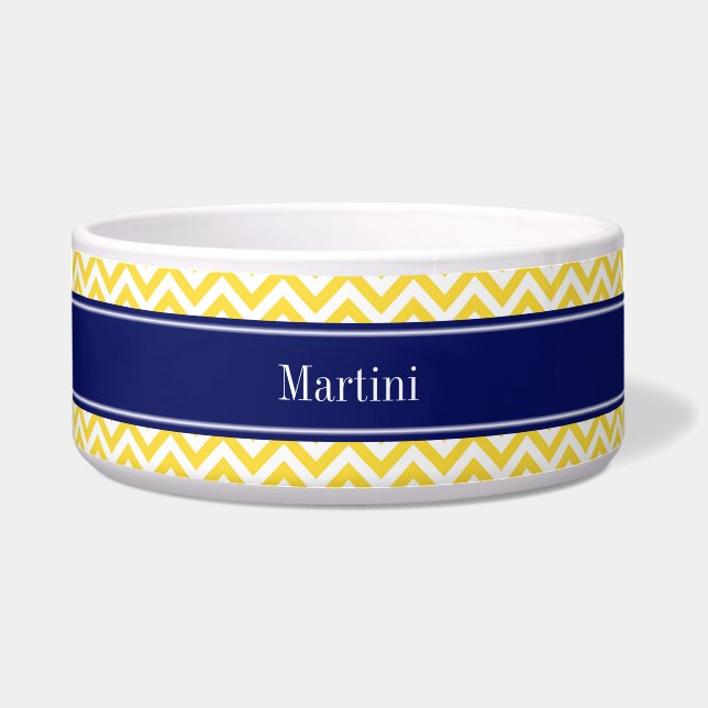 Pineapple White LG Chevron Navy Blue Name Monogram (Front)