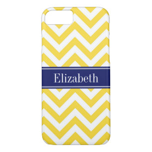 Pineapple White LG Chevron Navy Blue Name Monogram iPhone 8/7 Case