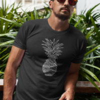 Pineapple White Outline Black Tropical