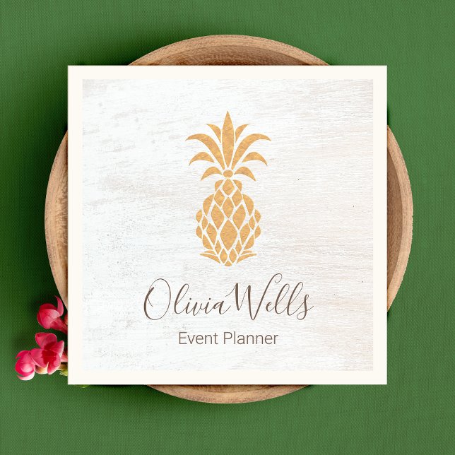 Pineapple White Wood Calling Card (Creator Uploaded)