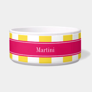 Pineapple White XL Stripes,Raspberry Name Monogram