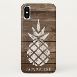 Pineapple, Whitewash on Wood iPhone X Case