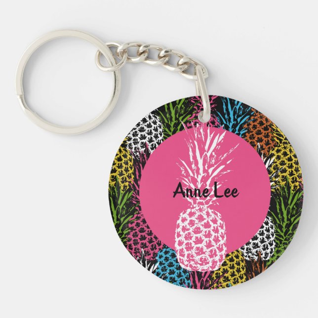 Pineapple Wild and Sweet Key Ring (Front)