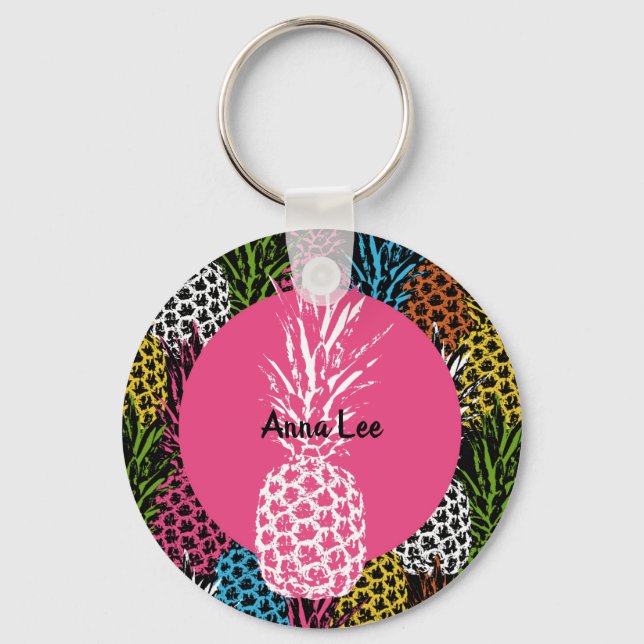 Pineapple Wild and Sweet Key Ring (Front)