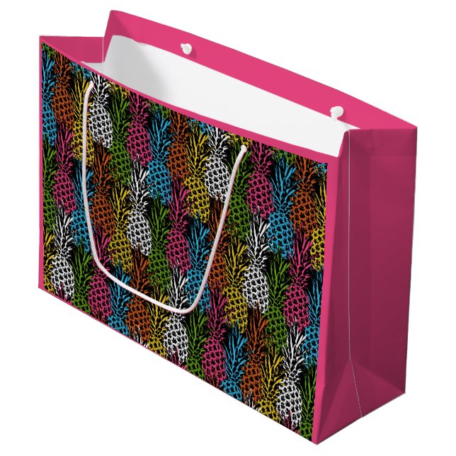 Pineapple Wild and Sweet Large Gift Bag (Front Angled)