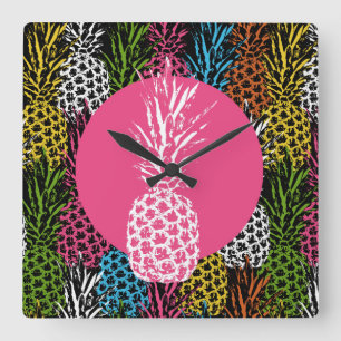 Pineapple Wild and Sweet Square Wall Clock
