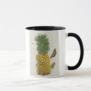 Pineapple with caterpillar and butterflies (hand-c mug