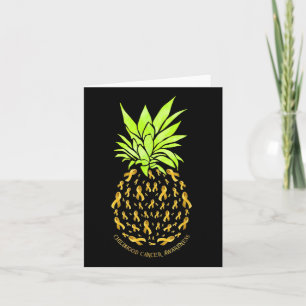 Pineapple With Childhood Cancer Awareness Ribbon Card