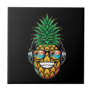 pineapple with eyeglasses ceramic tile