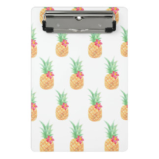 Pineapple with Pink Flower Seamless Pattern Mini Clipboard