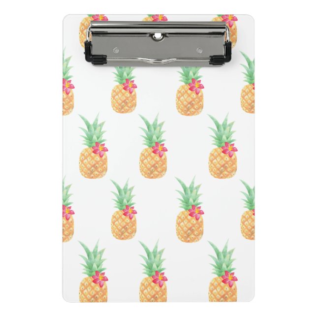 Pineapple with Pink Flower Seamless Pattern Mini Clipboard (Front)