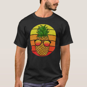 Pineapple With Sunglasses Sunset Retro Fruit T-Shirt