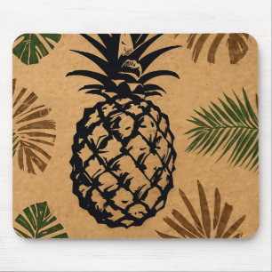 Pineapple with Tropical Leaves Mouse Pad