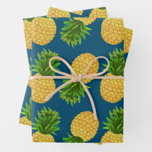 Pineapple Wrapping Paper Flat Sheet Set of 3