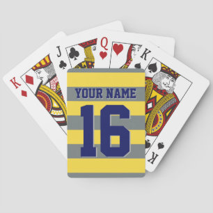 Pineapple Yellow Charcoal Navy Team Jersey Stripe Playing Cards