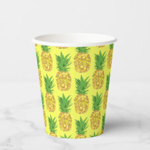 Pineapple Yellow Paper Plate Paper Cups