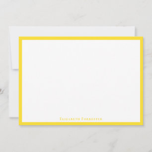Pineapple Yellow Simple Minimalist Border Note  Card