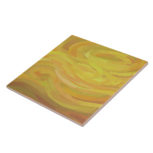 Pineapple Yellow Swirl Tile