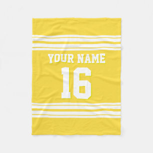 Pineapple Yellow White Sports Jersey Fleece Blanket