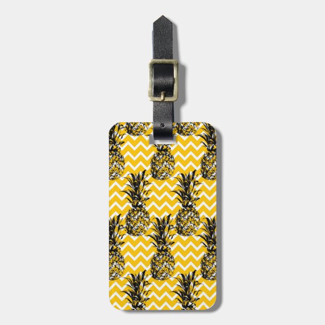 Pineapple Zigzags Luggage Tag (Front Vertical)