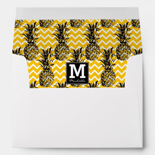 Pineapple Zigzags | Monogram Envelope (Back (Bottom))