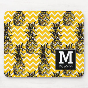 Pineapple Zigzags Monogram Mouse Pad