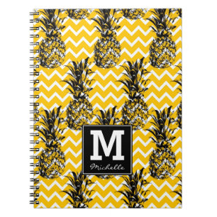 Pineapple Zigzags   Monogram Notebook