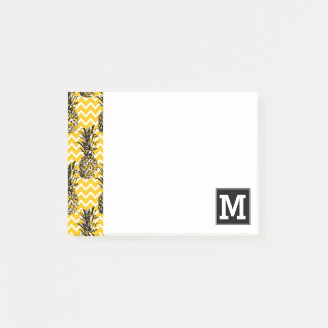 Pineapple Zigzags | Monogram Post-it Notes (Front)