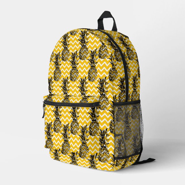 Pineapple Zigzags Printed Backpack (Back Corner Right)