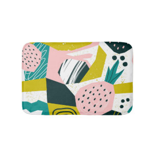Pineapples Abstract: Colourful Seamless Patchwork Bath Mat