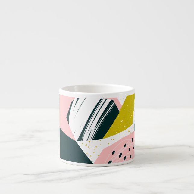 Pineapples Abstract: Colourful Seamless Patchwork Espresso Cup (Front)