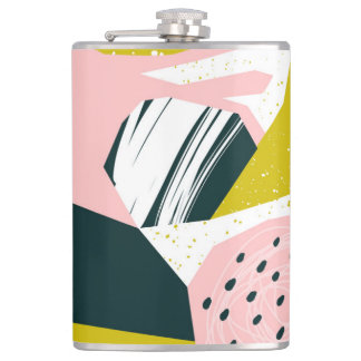 Pineapples Abstract: Colourful Seamless Patchwork Hip Flask