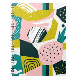Pineapples Abstract: Colourful Seamless Patchwork Notebook
