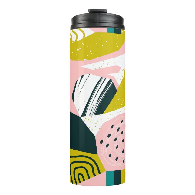 Pineapples Abstract: Colourful Seamless Patchwork Thermal Tumbler (Front)