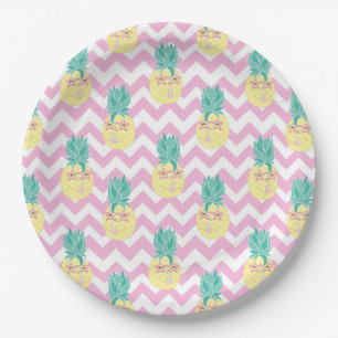 Pineapples and Chevron Paper Plate