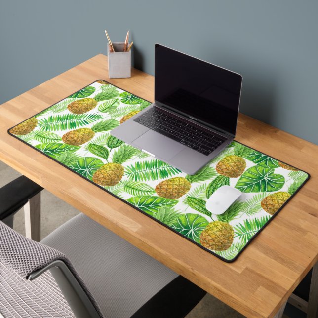 Pineapples and tropical leaves desk mat (Office 2)