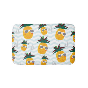Pineapples, boat: cute ocean pattern. bath mat