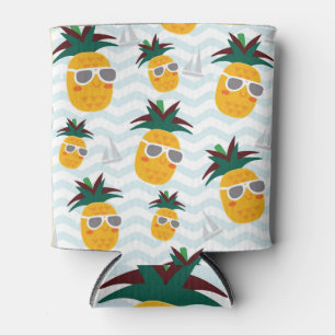 Pineapples, boat: cute ocean pattern. can cooler