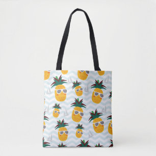 Pineapples, boat: cute ocean pattern. tote bag