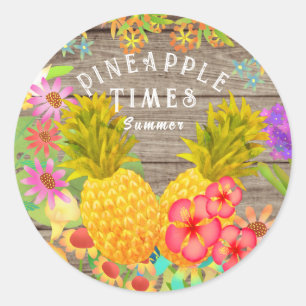 Pineapples classic round sticker