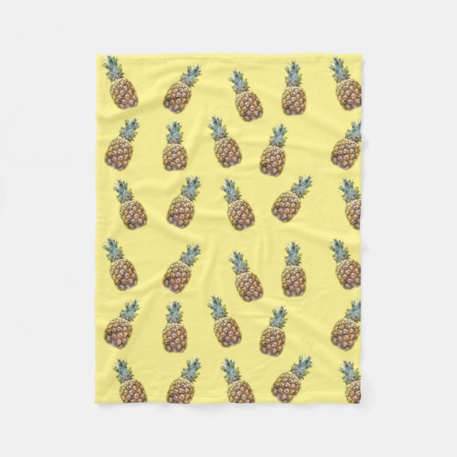 Pineapples Fruit Pattern    Fleece Blanket (Front)