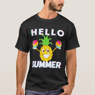 Pineapples Hello Summer Pineapple Mum Dad Boy Girl T-Shirt