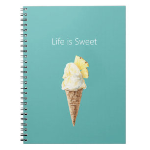 Pineapples Ice Cream Cone Notebook