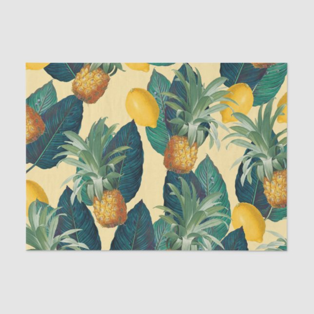 pineapples lemons yellow tissue paper (Front)