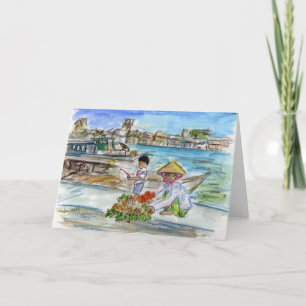 Pineapples on Dock Greeting Card or Note Cards